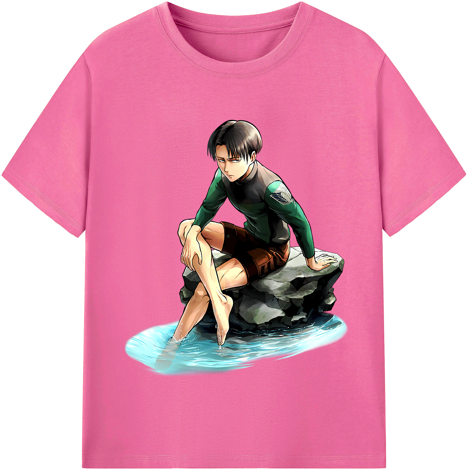（画像用） 進撃の巨人 リヴァイ·アッカーマン Attack on Titan Levi Ackerman レディースカジュアルプリントTシャツ（綿100％）